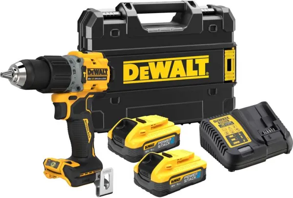 DeWalt 18V XR kulløs slagboremaskine - 2 x Powerstack 5Ah batterier